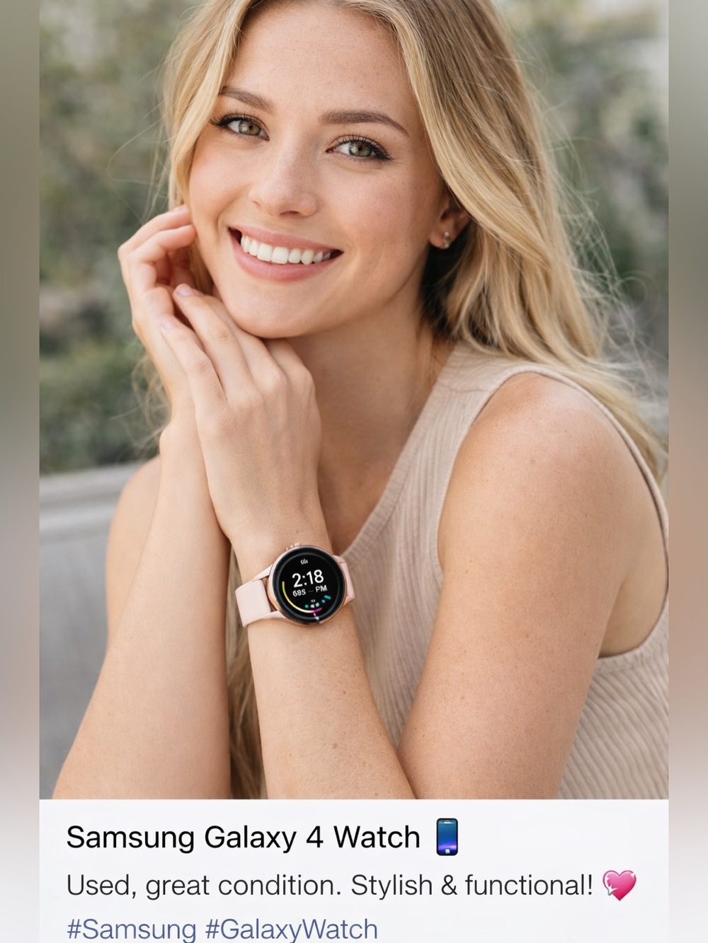 Samsung Galaxy Watch 4 — Pink Sand Band | Excellent Condition